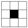 Three by three grid with centre square blanked out