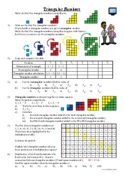 worksheet of the week triangular numbers blog