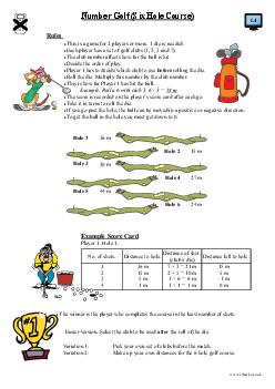 Number Golf (Six Hole Course)