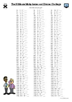 The 20 Minute Multiplication and Division Challenge