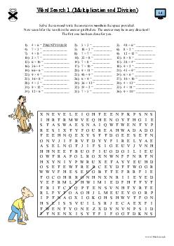 Word Search 1. (Multiplication and Division)