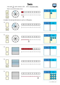 Picture Worksheet - Tenths