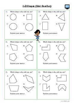 Picture Worksheet - 2-D Shapes (Odd One Out)